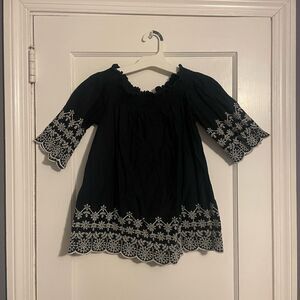 Abercrombie & Fitch Navy Blue Ruffled Top Size Small